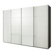 Rauch Syncrono 316cm 4 Door High Gloss Sliding Wardrobe - Metallic Dark Grey and White
