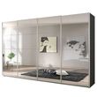 Rauch Syncrono 361cm 4 Door Sliding Mirrored Wardrobe - Metallic Dark Grey