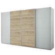 Rauch Syncrono 361cm 4 Door Sliding Wardrobe - Silk Grey and Sanremo Oak Light