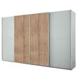Rauch Syncrono 361cm 4 Door Sliding Wardrobe - Silk Grey and Sonoma Oak