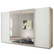 Rauch Syncrono 361cm 4 Door Sliding Wardrobe with Mirror - Sanremo Oak Light and Alpine White