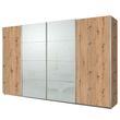 Rauch Syncrono 361cm 4 Door Sliding Wardrobe - Artisan Oak and Silk Grey Glass