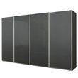 Rauch Syncrono 361cm 4 Door Sliding Wardrobe - Metallic Dark Grey and Basalt Glass