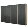Rauch Syncrono 361cm 4 Door Glass Sliding Wardrobe - Sanremo Oak Light and Basalt