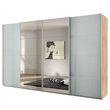 Rauch Syncrono 361cm 4 Door Sliding Wardrobe with Mirror - Sonoma Oak and Grey High Gloss