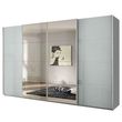 Rauch Syncrono 361cm 4 Door Sliding Wardrobe with Mirror - Silk Grey and Grey High Gloss