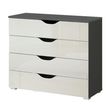 Rauch Arnstein 4 Drawer Chest - Metallic Dark Grey and White High Gloss