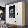 Rauch Arnstein 181cm 4 Door Combi Wardrobe - Artisan Oak and White High Gloss