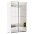 Rauch Quadra 136cm 2 Door Sliding Mirrored Wardrobe - Alpine White