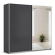 Rauch Quadra 226cm 2 Door Sliding Wardrobe with Mirror - Metallic Dark Grey