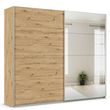 Rauch Quadra 271cm 2 Door Sliding Wardrobe with Mirror - Artisan Oak