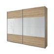 Rauch Quadra 226cm 2 Door Sliding Wardrobe with Extras - Sonoma Oak and White Glass