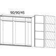 Rauch Quadra 226cm 2 Door Sliding Wardrobe with Extras - Sonoma Oak and White Glass