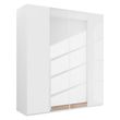 Rauch Purisma 201cm 4 Door Wardrobe with Mirror - Alpine White and Crystal White Glass