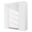 Rauch Purisma 201cm 4 Door Wardrobe with Mirror - Alpine White and Crystal White Glass