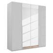 Rauch Purisma 201cm 4 Door Wardrobe with Mirror - Silk Grey Glass