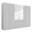Rauch Purisma 301cm 6 Door Combi Wardrobe - Silk Grey Glass