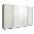 Rauch Beluga Extra 361cm 4 Door Sliding Wardrobe - Silk Grey and White High Gloss
