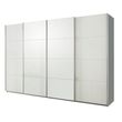 Rauch Beluga Extra 361cm 4 Door Sliding Wardrobe - Silk Grey and White High Gloss