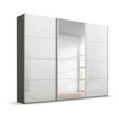 Rauch Beluga Extra 271cm 3 Door Sliding Wardrobe with Mirror - Graphite and White High Gloss