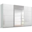 Rauch Beluga Extra 406cm 3 Door Sliding Wardrobe with Mirror - Silk Grey and White High Gloss