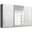 Rauch Beluga Extra 406cm 3 Door Sliding Wardrobe with Mirror - Graphite and White High Gloss
