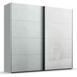 Rauch Beluga Extra 226cm 2 Door Sliding Wardrobe - White High Gloss and Silk Grey Front
