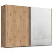 Rauch Beluga Extra 271cm 2 Door Sliding Wardrobe - White High Gloss and Artisan Oak Front