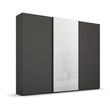 Rauch Beluga Extra 271cm 3 Door Sliding Wardrobe - White High Gloss and Graphite Front