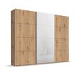 Rauch Beluga Extra 271cm 3 Door Sliding Wardrobe - White High Gloss and Artisan Oak Front