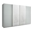 Rauch Beluga Extra 361cm 4 Door Sliding Wardrobe - White High Gloss and Silk Grey Front