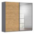 Rauch Malva 226cm 2 Door Sliding Wardrobe with Mirror - Metallic Dark Grey