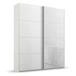Rauch Beluga Extra 137cm 2 Door Sliding Wardrobe - Alpine White and White Glass