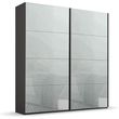 Rauch Beluga Extra 181cm 2 Door Sliding Wardrobe - Graphite and Silk Grey Glass