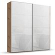 Rauch Beluga Extra 181cm 2 Door Sliding Wardrobe - Artisan Oak and White Glass