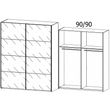 Rauch Beluga Extra 181cm 2 Door Sliding Wardrobe - Artisan Oak and White Glass