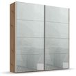 Rauch Beluga Extra 181cm 2 Door Sliding Wardrobe - Artisan Oak and Silk Grey Glass