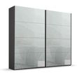 Rauch Beluga Extra 226cm 2 Door Sliding Wardrobe - Graphite and Silk Grey Glass