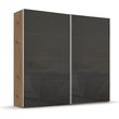 Rauch Beluga Extra 226cm 2 Door Sliding Wardrobe - Artisan Oak and Basalt Glass