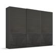 Rauch Beluga Extra 316cm 3 Door Sliding Wardrobe - Graphite and Basalt Glass