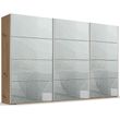 Rauch Beluga Extra 406cm 3 Door Sliding Wardrobe - Artisan Oak and Silk Grey Glass