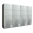 Rauch Beluga Extra 361cm 4 Door Sliding Wardrobe - Graphite and Silk Grey Glass