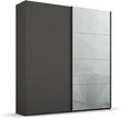 Rauch Beluga Extra 181cm 2 Door Sliding Wardrobe - Graphite and Silk Grey Glass Front