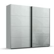 Rauch Beluga Extra 226cm 2 Door Sliding Wardrobe - Silk Grey and Silk Grey Glass Front