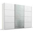 Rauch Beluga Extra 316cm 3 Door Sliding Wardrobe - Alpine White and Silk Grey Glass Front