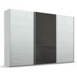 Rauch Beluga Extra 361cm 3 Door Sliding Wardrobe - Silk Grey and Basalt Glass Front