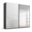 Rauch Beluga Extra 226cm 2 Door Sliding Wardrobe with Mirror - Graphite and White Glass