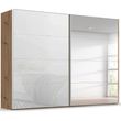 Rauch Beluga Extra 271cm 2 Door Sliding Wardrobe with Mirror - Artisan Oak and White Glass
