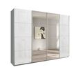 Rauch Beluga Extra 271cm 4 Door Sliding Wardrobe with Mirror - Silk Grey and White Glass