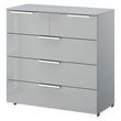 Rauch Miramar 3+2 Drawer Chest - Silk Grey and Silk Grey Glass